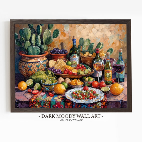 Mexican Fiesta Wall Art Rustic Food And Drink Still Life Print