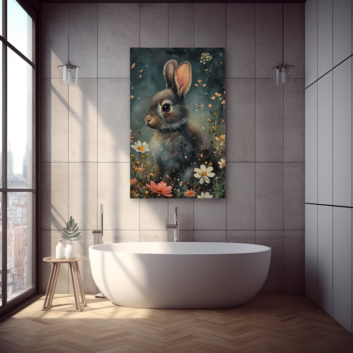 Easter Bunny Prints, Dark Academia Rabbit Painting - Image 3
