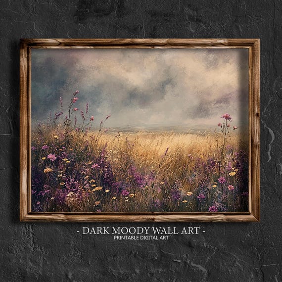 Vintage Fall Floral Prints Autumn Wildflower Wall Art Moody Botanical Fall Decor Autumn Thanksgiving Farmhouse Wall Decor