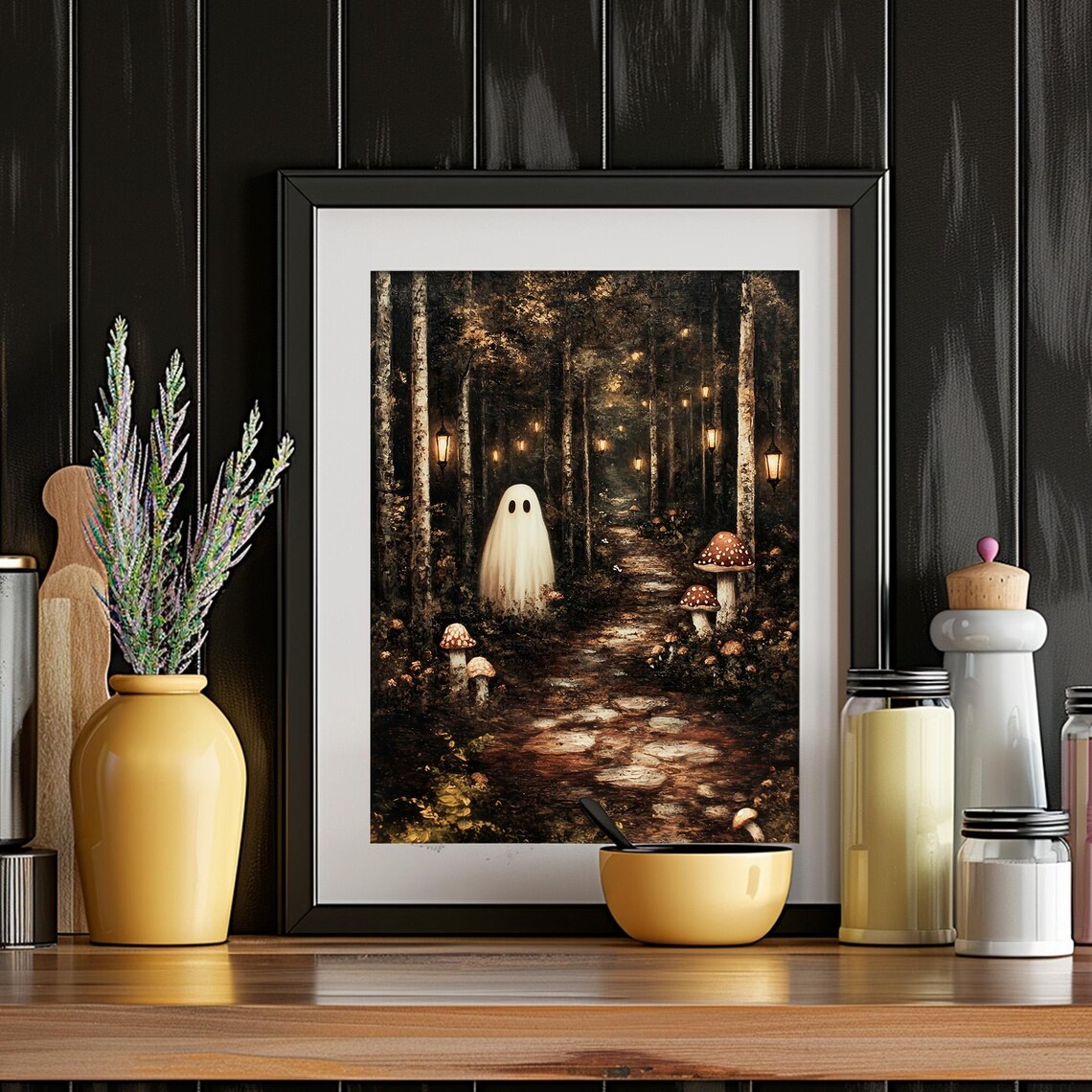 Dark Forest With Ghosts, Halloween Art Print - Image 6