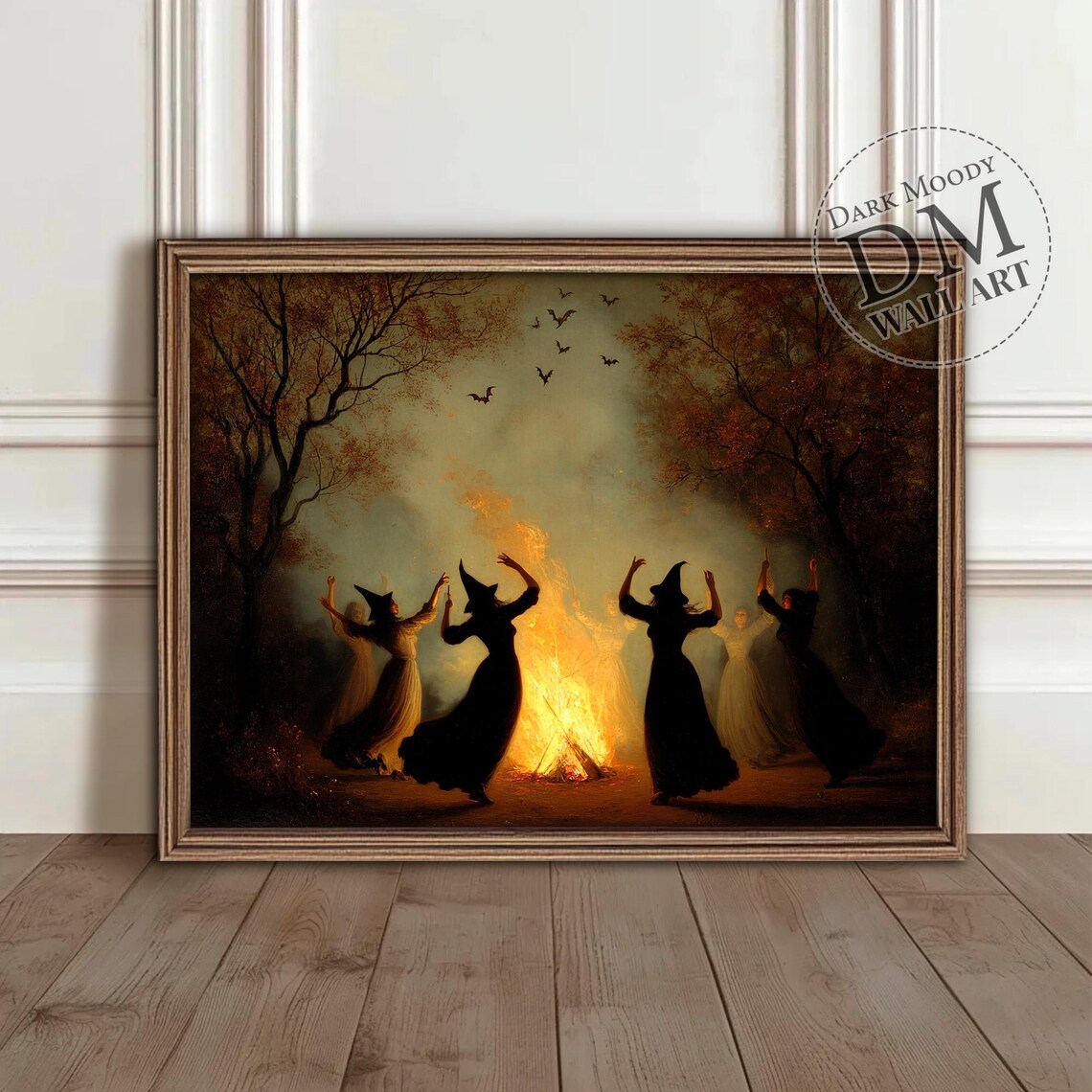 Witch Bonfire Dance Halloween Gothic Night Ritual Poster