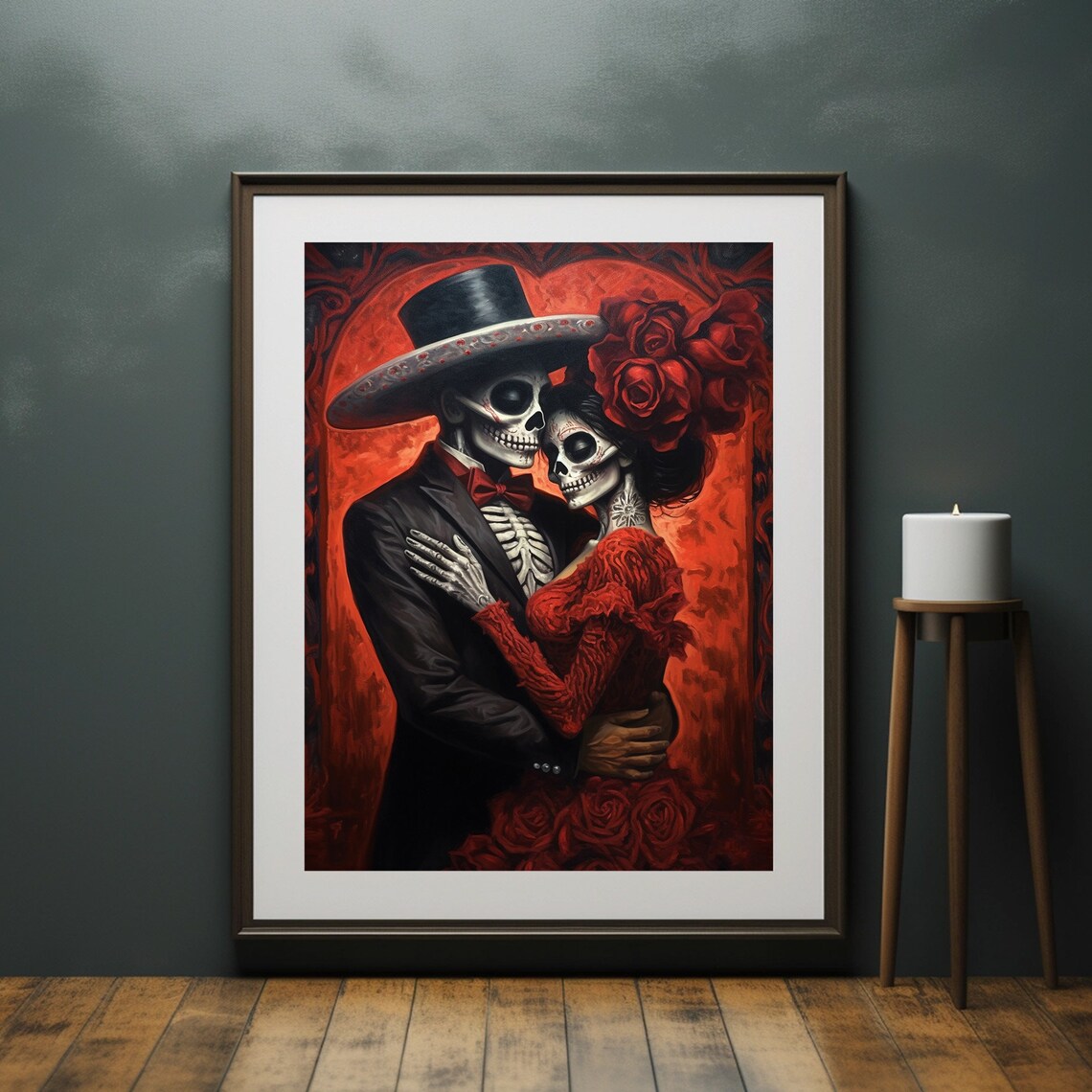 Dia De Los Muertos Catrina Calavera Couple Art Print - Image 5