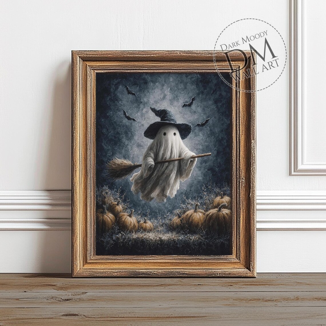 Pumpkin Wall Art Witch Halloween Flying Decor