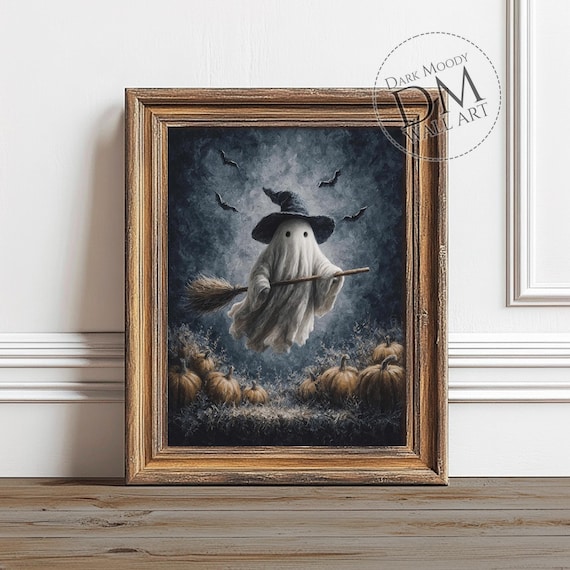Pumpkin Wall Art Witch Halloween Flying Decor