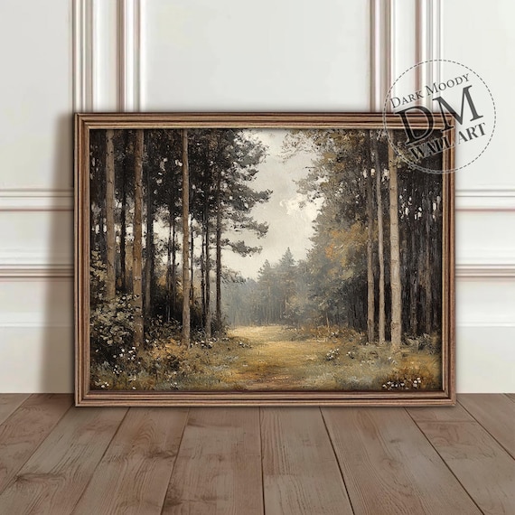 Black Forest Germany Landscape Art Print, Misty Pine