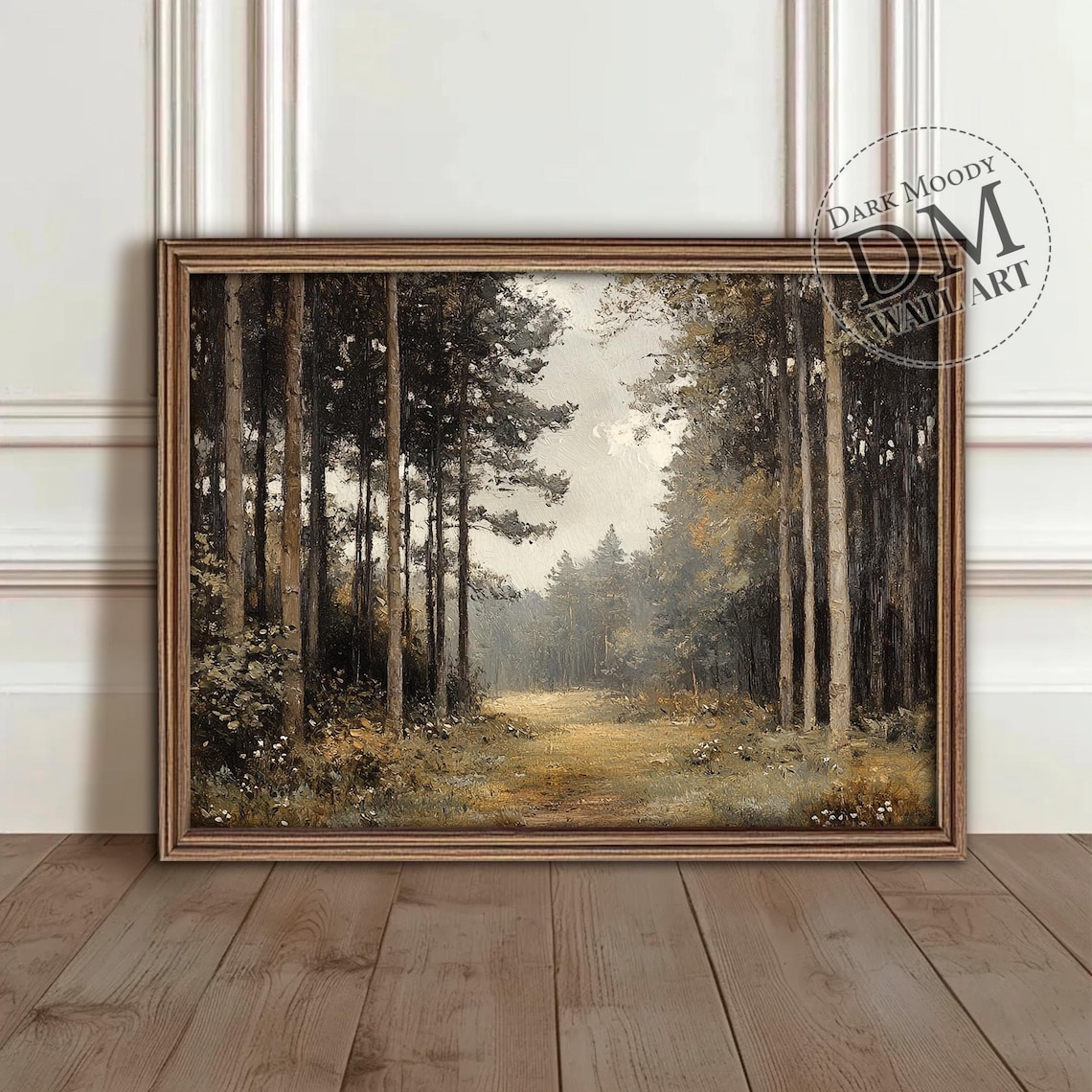 Black Forest Germany Landscape Art Print, Misty Pine