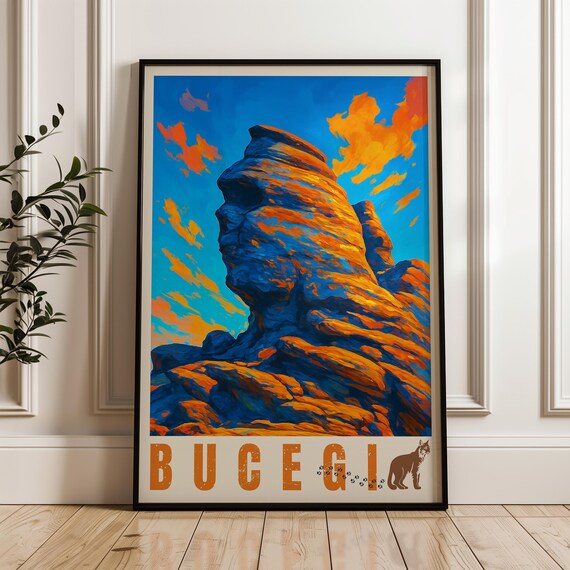Carpathians Travel Poster Romania Omu Peak Illustration