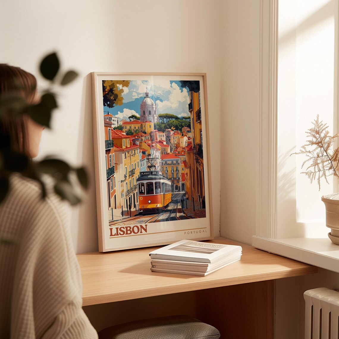 Lisbon Illustration Home Office Decor Art Print - Image 2