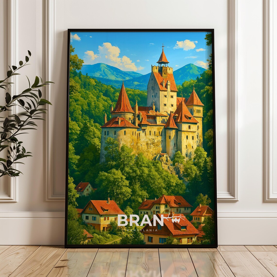 Bran Castle Travel Poster, Romania Art Print