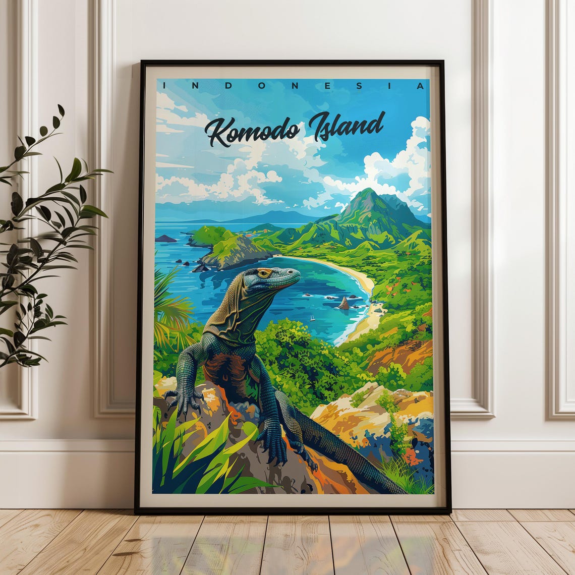 Komodo Island Travel Poster, Indonesia