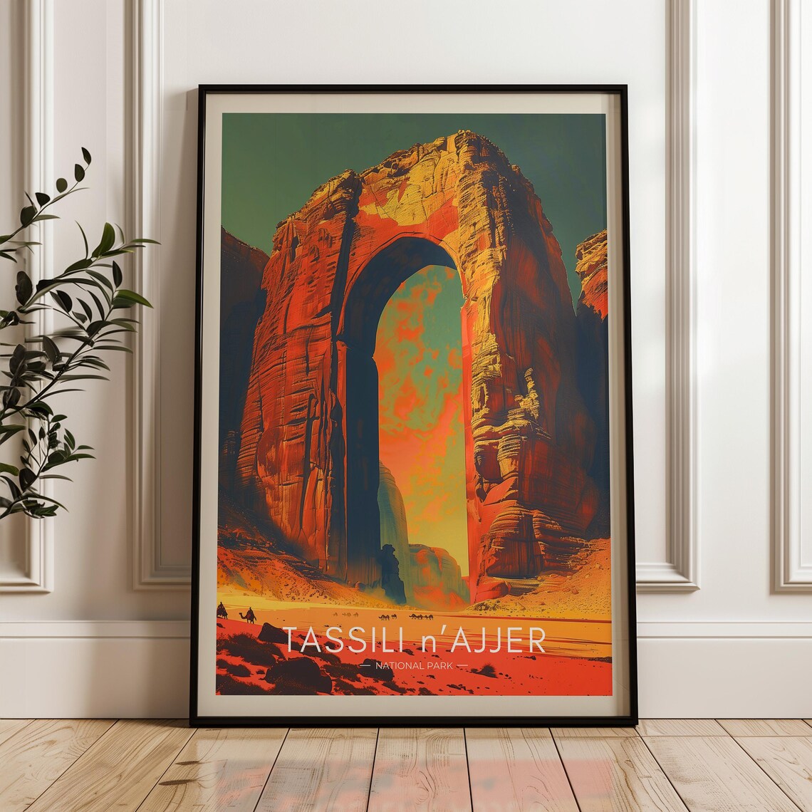 Tassili n'Ajjer National Park Algeria Desert Rock Arch Travel Poster