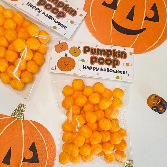 Pumpkin Poop Happy Halloween Treat Bag Toppers Kids Party Favors Print