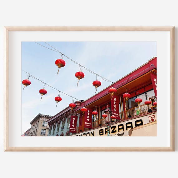 San Francisco Chinatown Red Lanterns Canton Bazaar Street Photo Poster