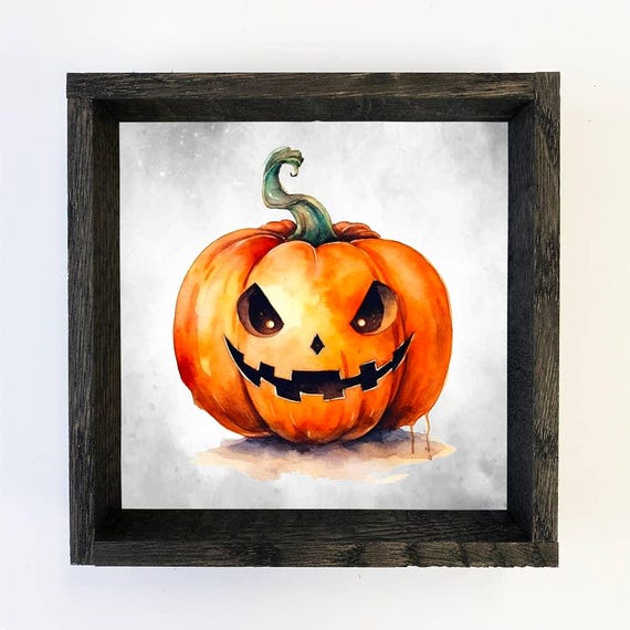 Scary Pumpkin Jack O Lantern Cute Wall Art Halloween