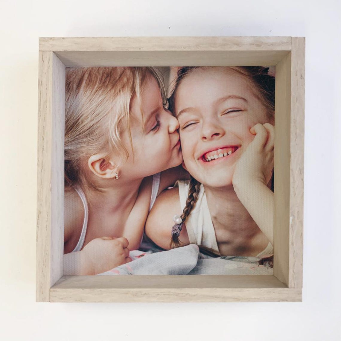 Personalized Sisters Photo Print Wood Frame Custom Picture Gift