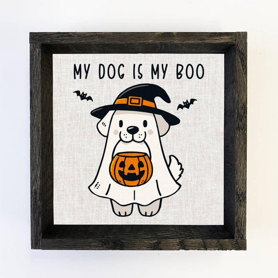 Funny Halloween My Dog Is Boo Cute Canvas Art