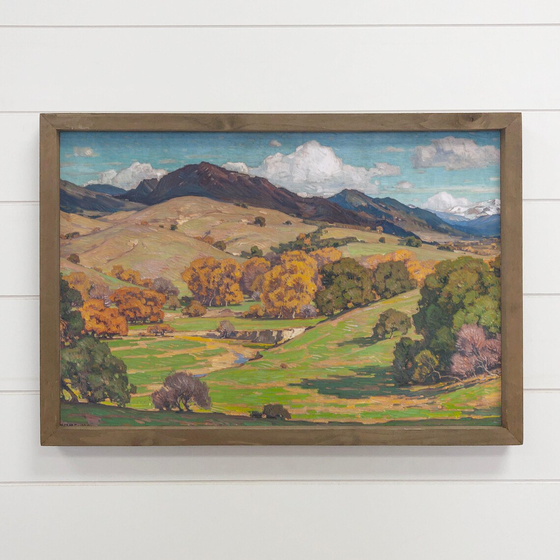 Golden Hills Mountain Summer Landscape Vintage Oil Painting Poster