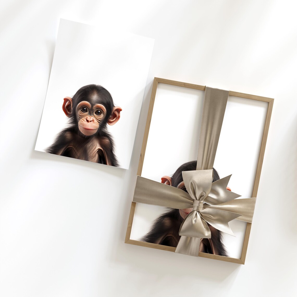 Cute Baby Monkey Sweet Safari Portrait Nursery Animal Poster - Image 4