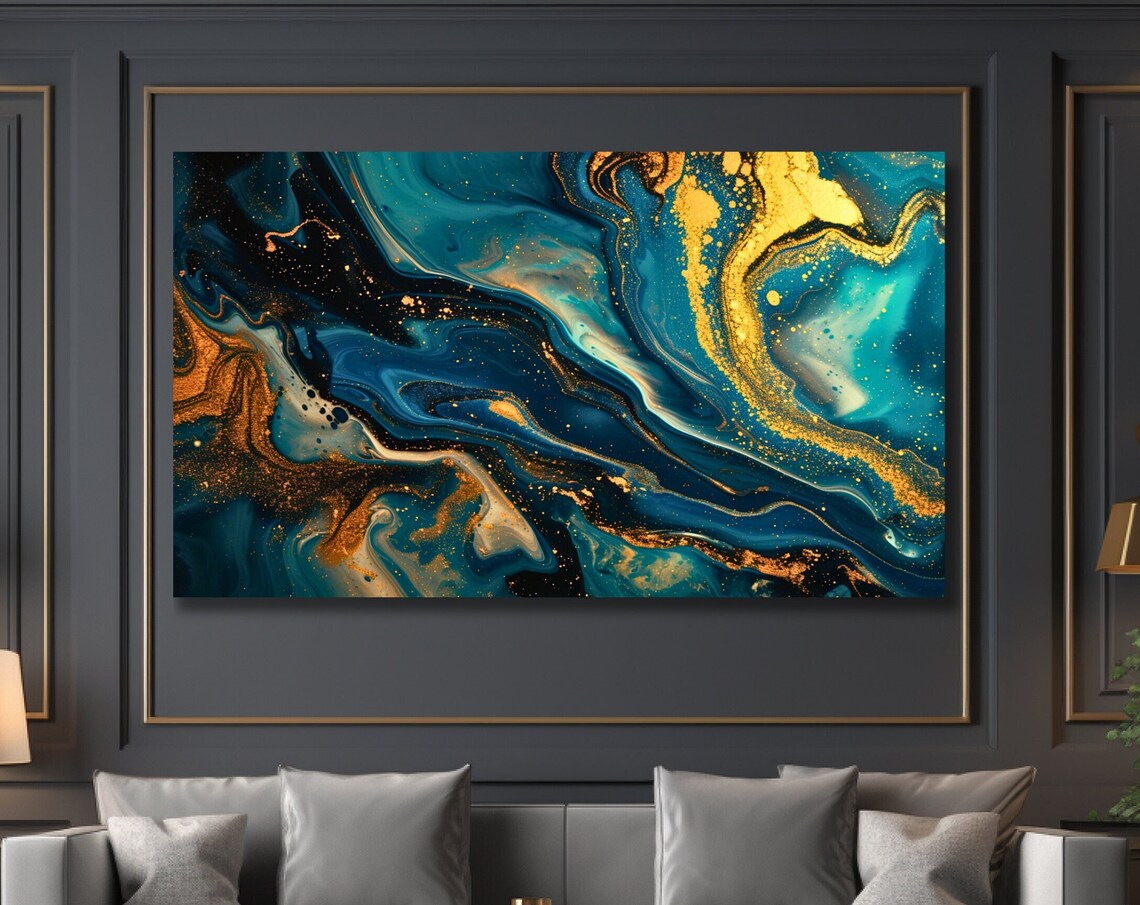 Fluid Acrylic Art Print, Abstract Modern Wall Decor