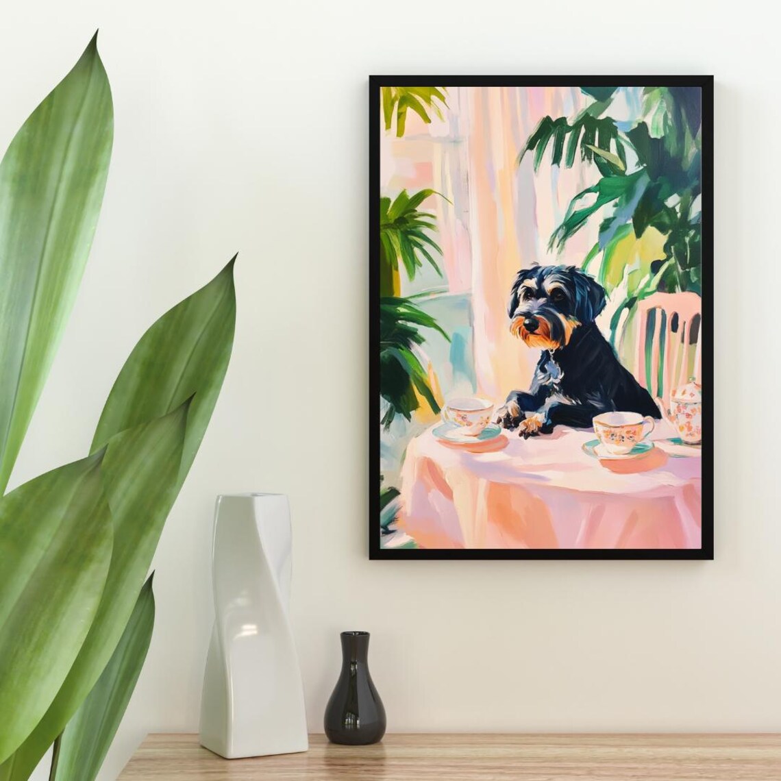 Retro Giant Schnauzer Oil Painting, Vintage Poster - Image 2