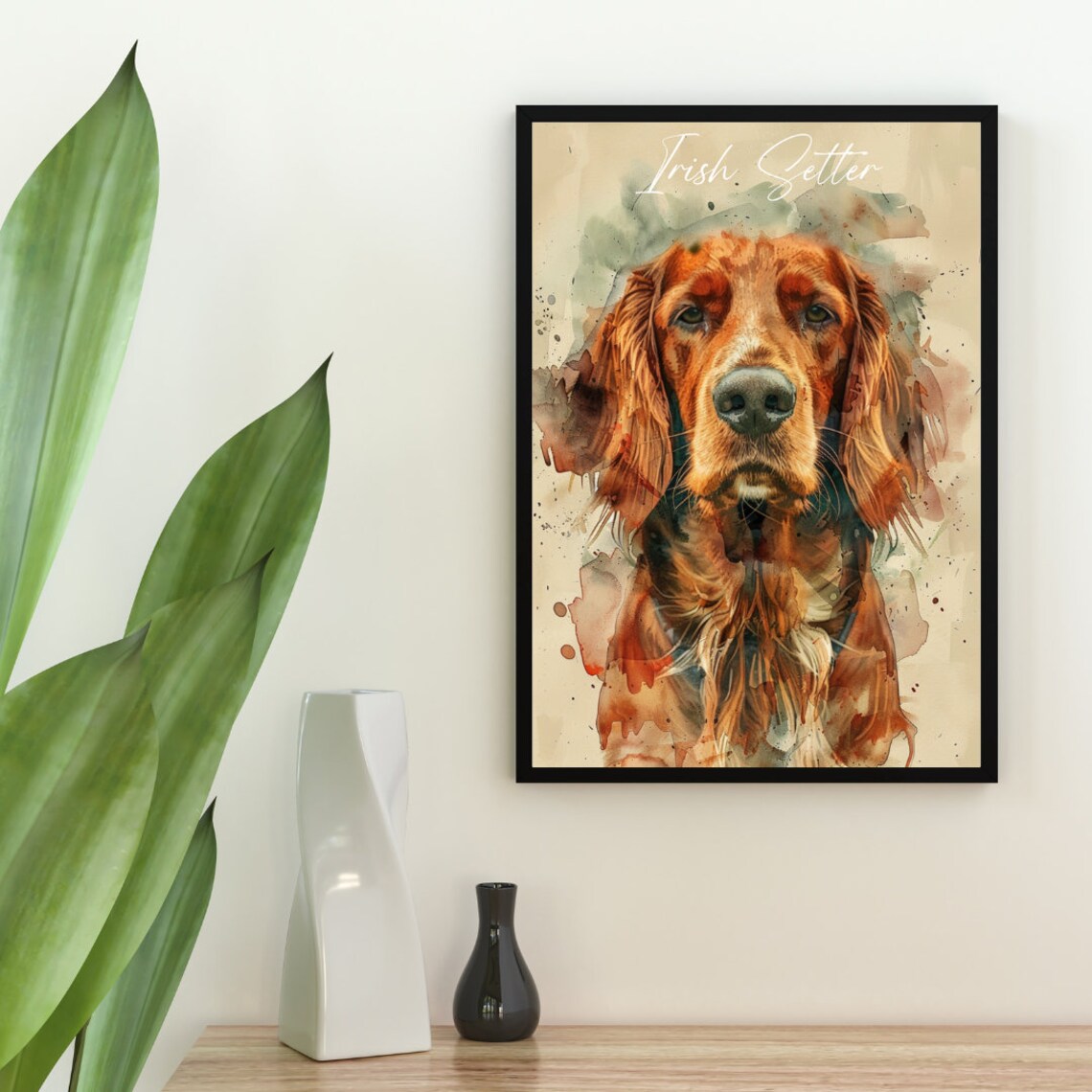 Irish Setter Watercolor Dog Portrait Poster for Dog Lovers Gift - Image 2