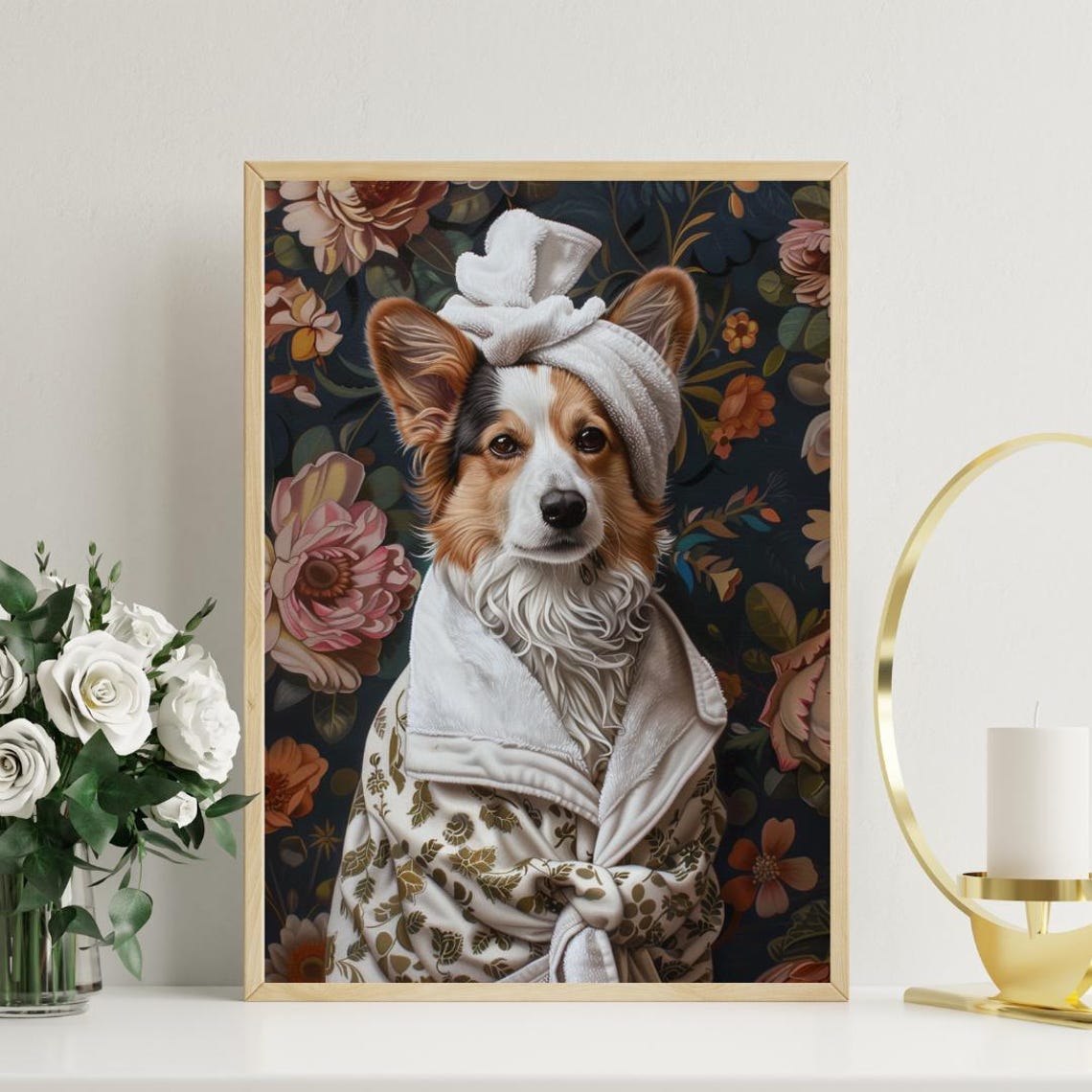 Cardigan Welsh Corgi In Bathrobe Spa Day Funny Dog Wall Poster - Image 3