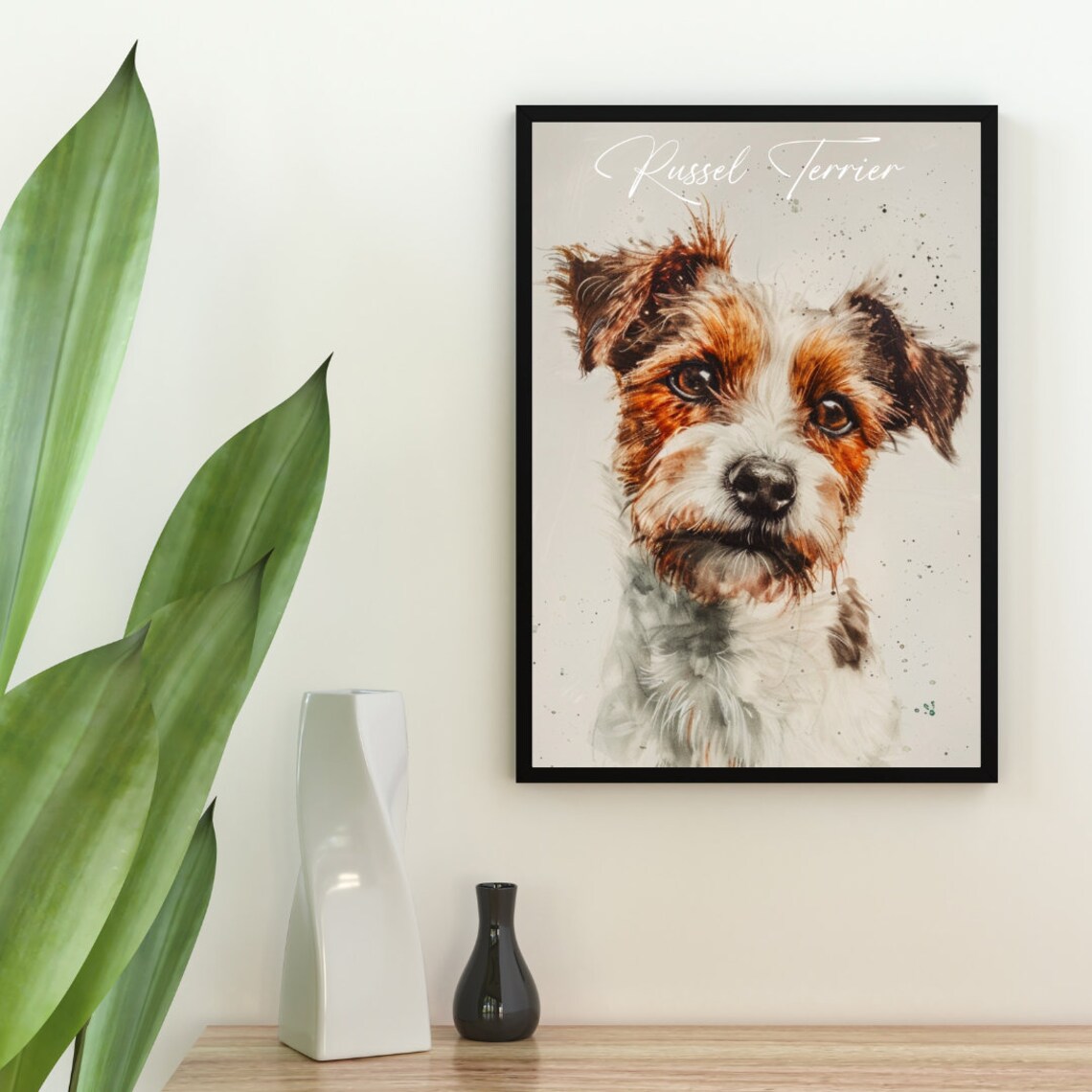 Russell Terrier Poster Dog Poster Russell Terrier Print Dog Wall Art Personalised Dog Photo Russell Terrier Watercolour Pet Portrait - Image 2