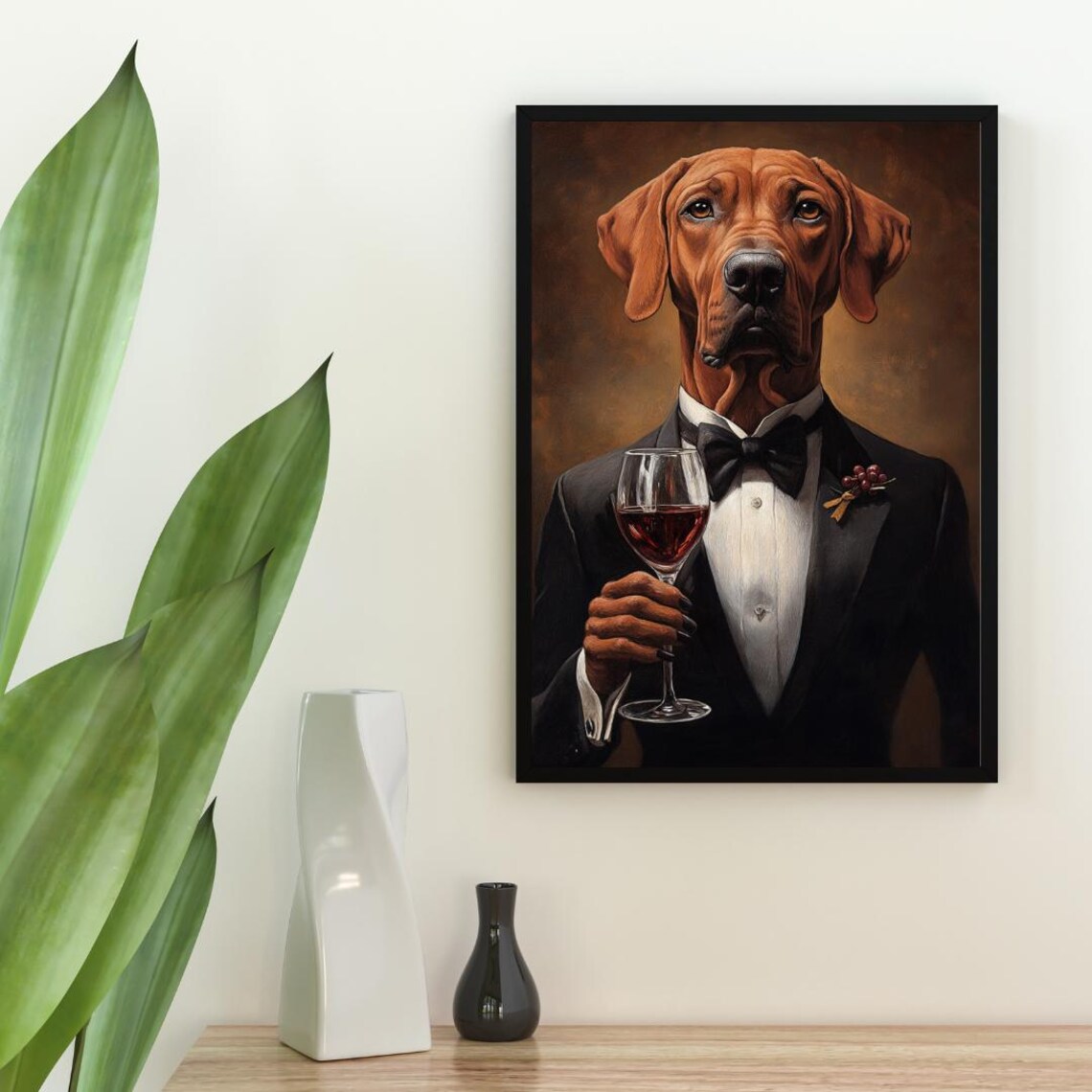 Rhodesian Ridgeback in Tuxedo Poster Print - Image 2
