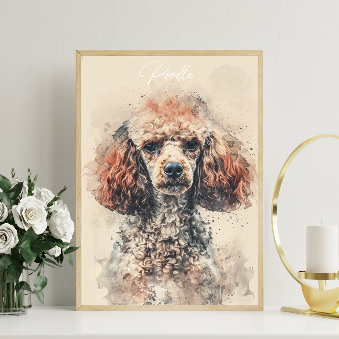 Poodle Poster Dog Poster Poodle Print Dog Wall Art Dog Photo Poodle Watercolour Pet Portrait Dog Portrait - Image 3