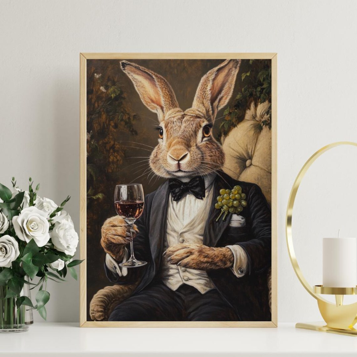 Hare In Tuxedo Poster, Funny Rabbit Portrait - Image 3