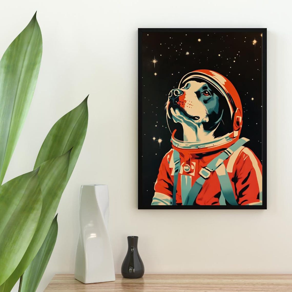 Cane Corso Astronaut Retro Space Dog Pop Art Poster Gift Idea - Image 2