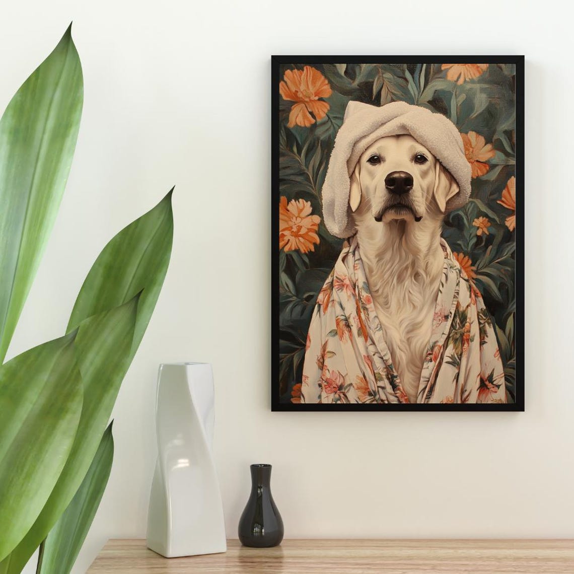 Anatolian Shepherd Spa Day In Bathrobe Funny Dog Bathroom Poster - Image 2