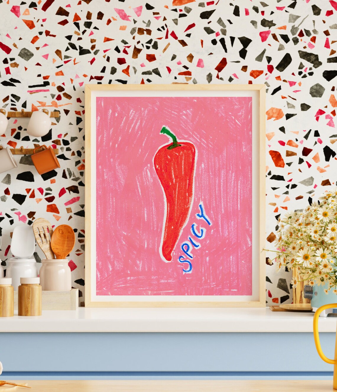 Spicy Chili Pepper Art Print, Modern Kitchen Decor - Image 3