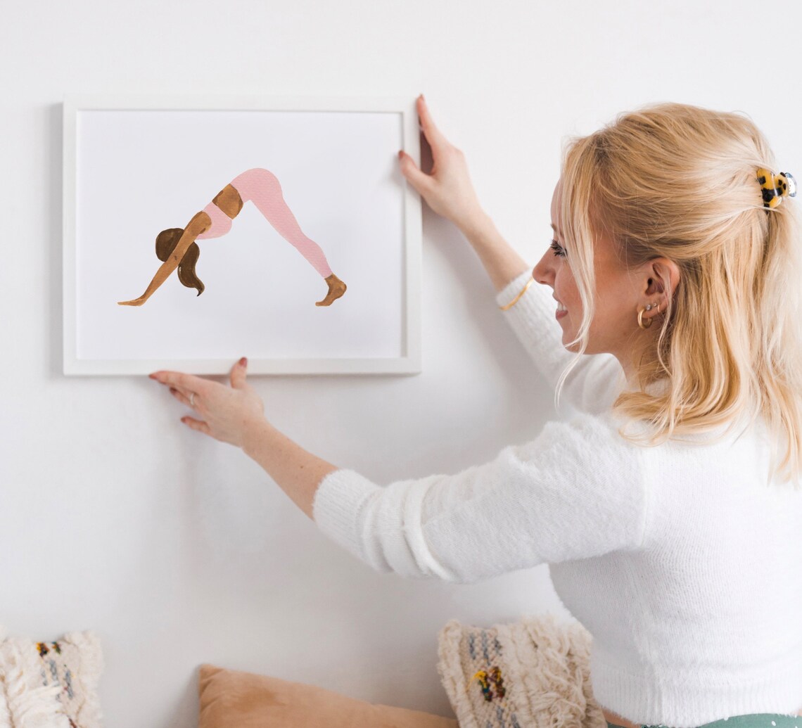 Yoga Art Print, Boho Minimalist Yogi Girl - Image 3