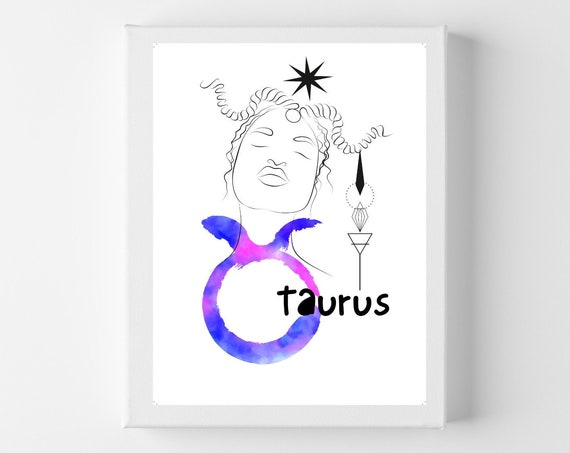 Taurus Black Art Zodiac Wall Home Decor