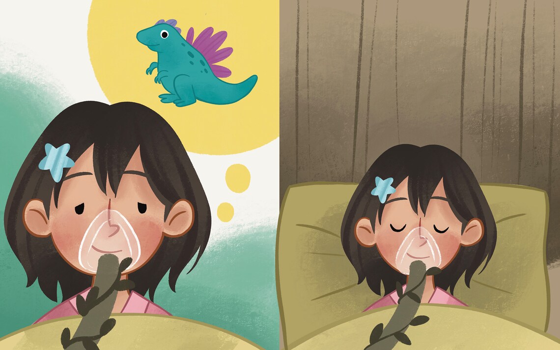 Kids Pool Play and Cozy Bedtime Dinosaur Storybook Art Poster - Image 3