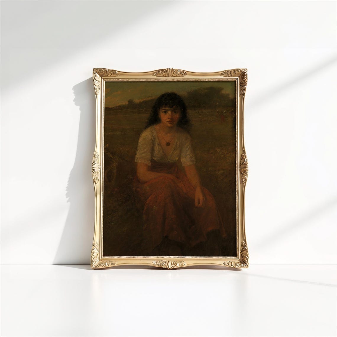 Vintage Moody Rural Portrait Art Print Vintage Painting Wall Art Oil Painting Print Portrait Art A 52 - Image 3