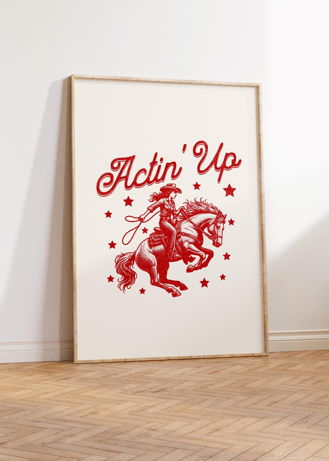 Actin Up Cowgirl, Retro Western Poster - Image 2