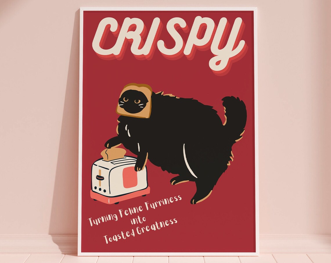 Funny Black Cat, Retro Cat Lover Gift