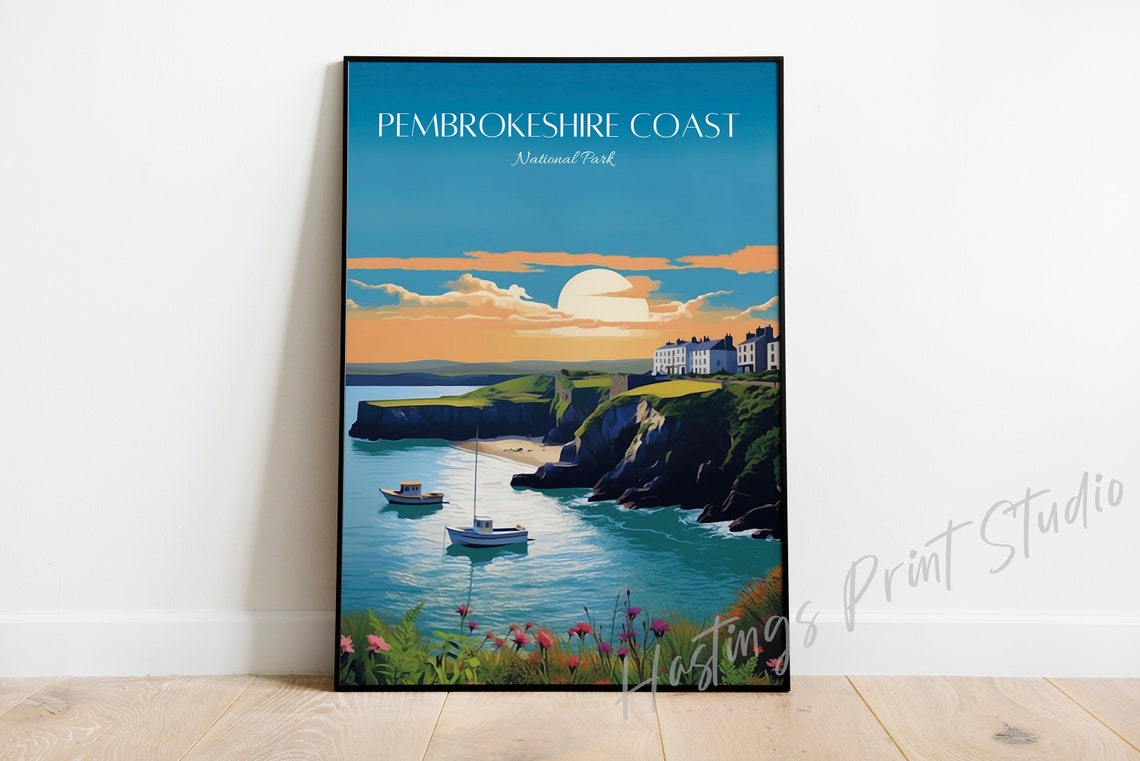 Pembrokeshire Coast National Park Sunset Cliffside Seaside Poster