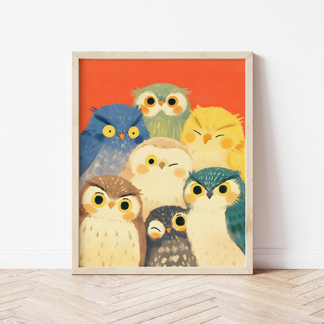 Cute Owls Illustration Nursery Owl Wall Art Print - Image 2