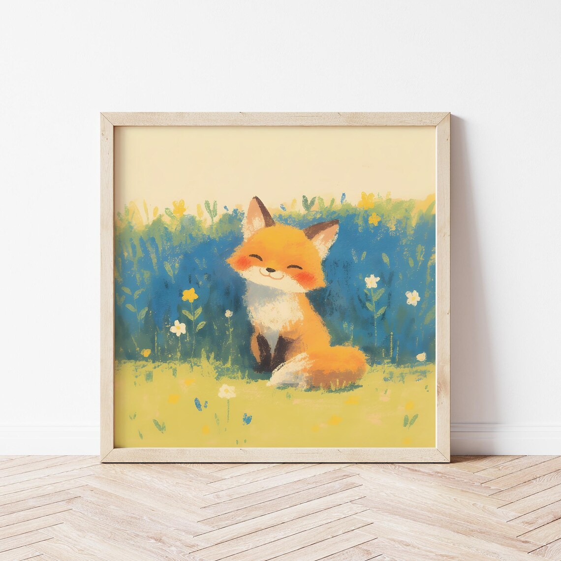 Lovely Red Fox Poster, Cute Nursery Decor