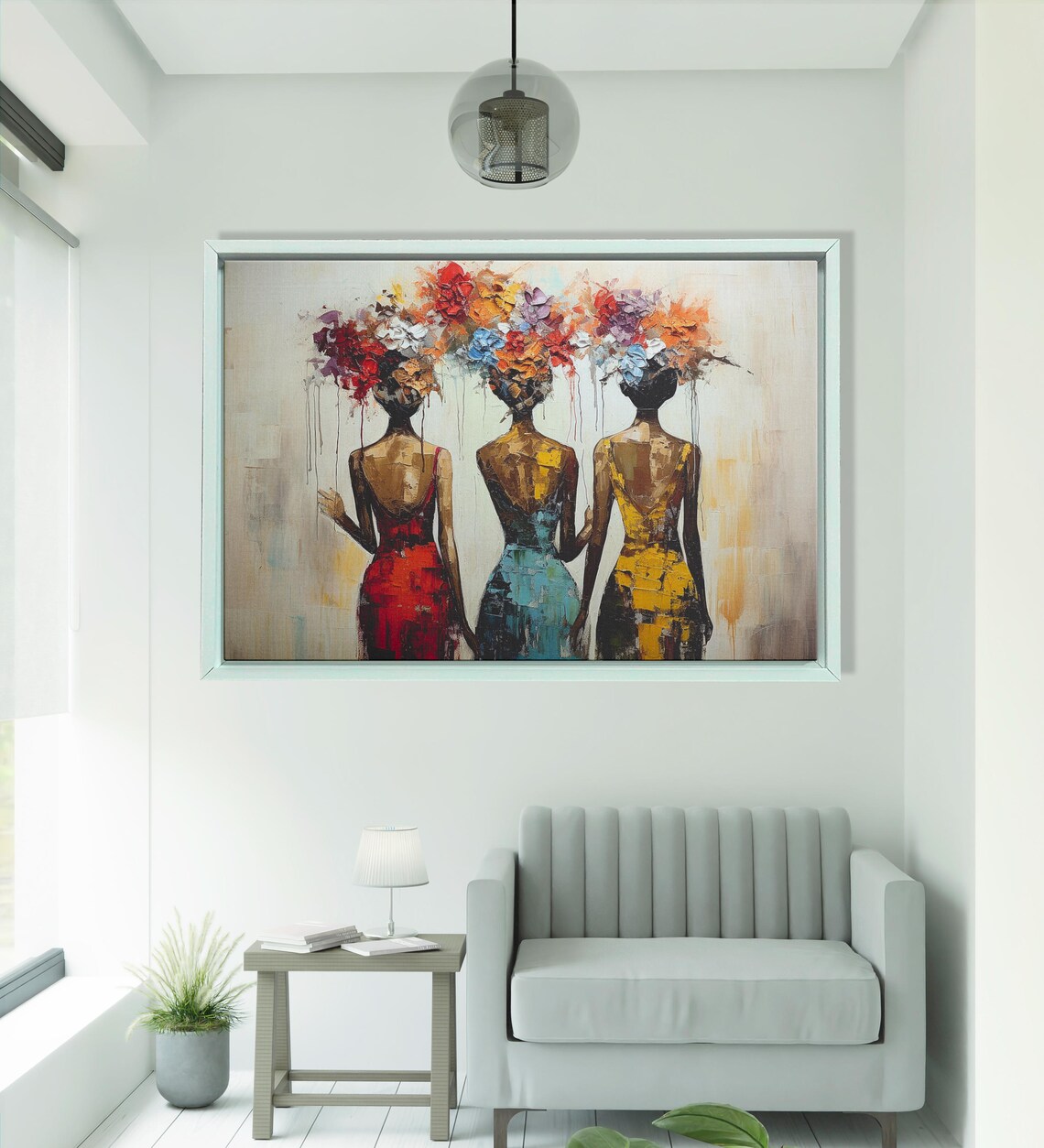 Abstract Women With Colored Heads, Modern Portrait - Image 4