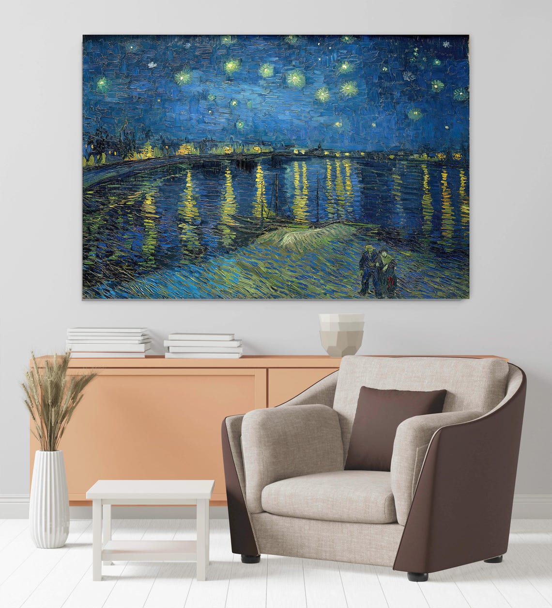 Van Gogh Starry Night Over The Rhone Art Print - Image 3