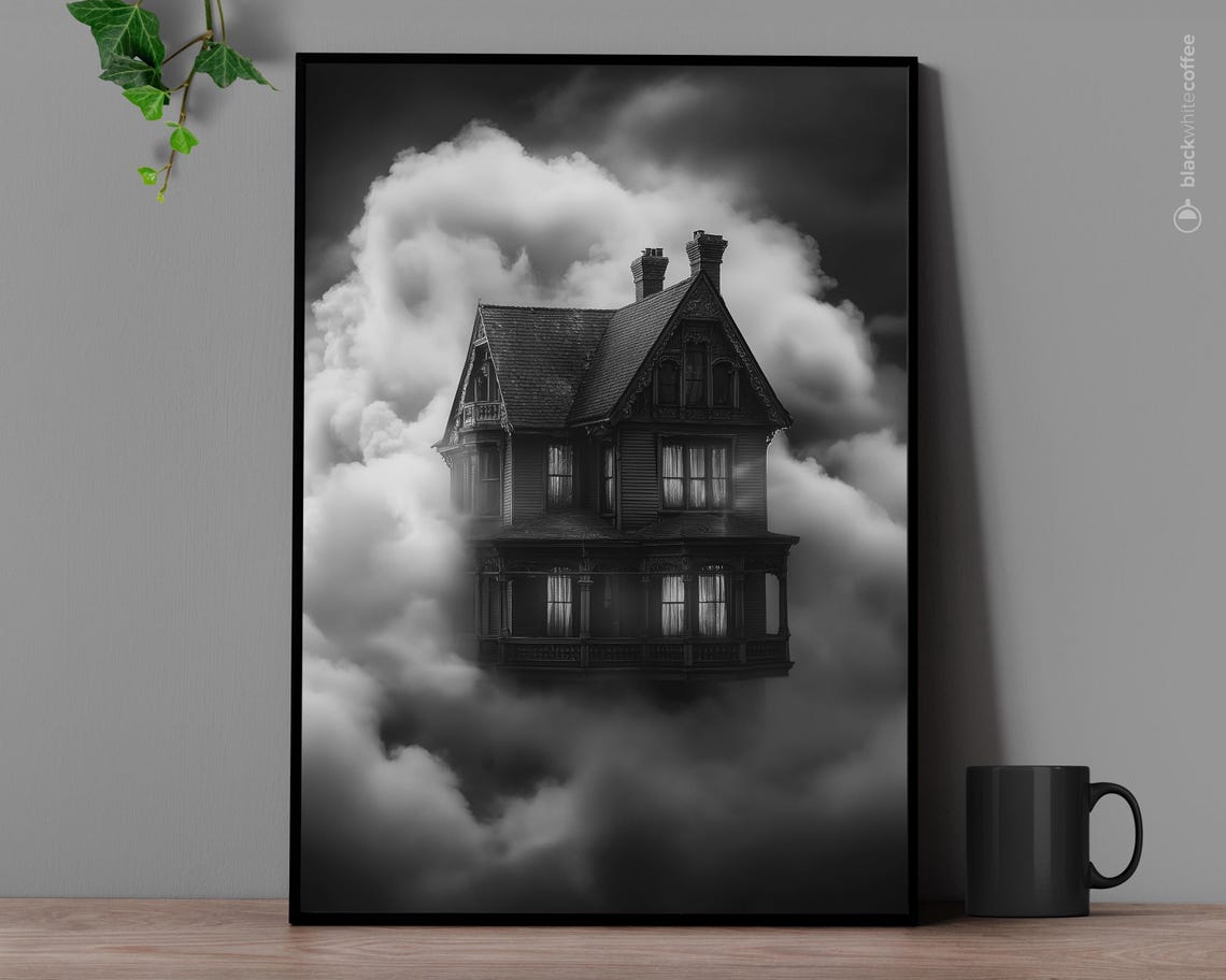 Spooky Halloween House Poster Haunted Print