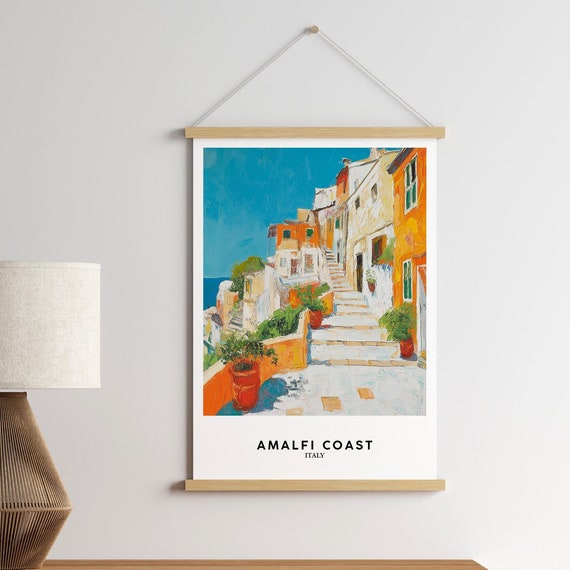 Amalfi Coast Art Print Italian Cityscape Mediterranean Decor