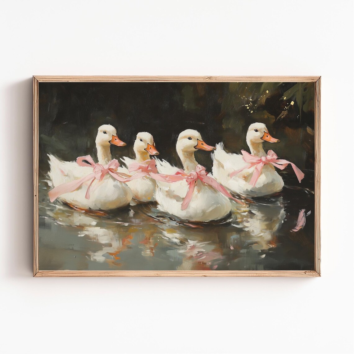 Vintage Duck Painting, French Country Art Print