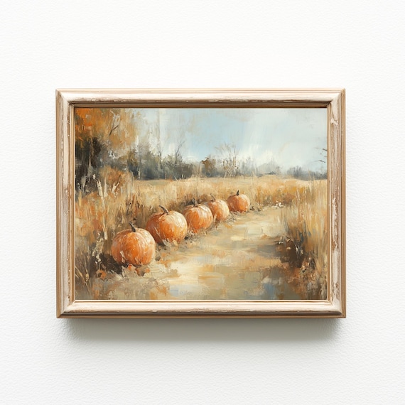 Vintage Halloween Pumpkin Patch Art Print