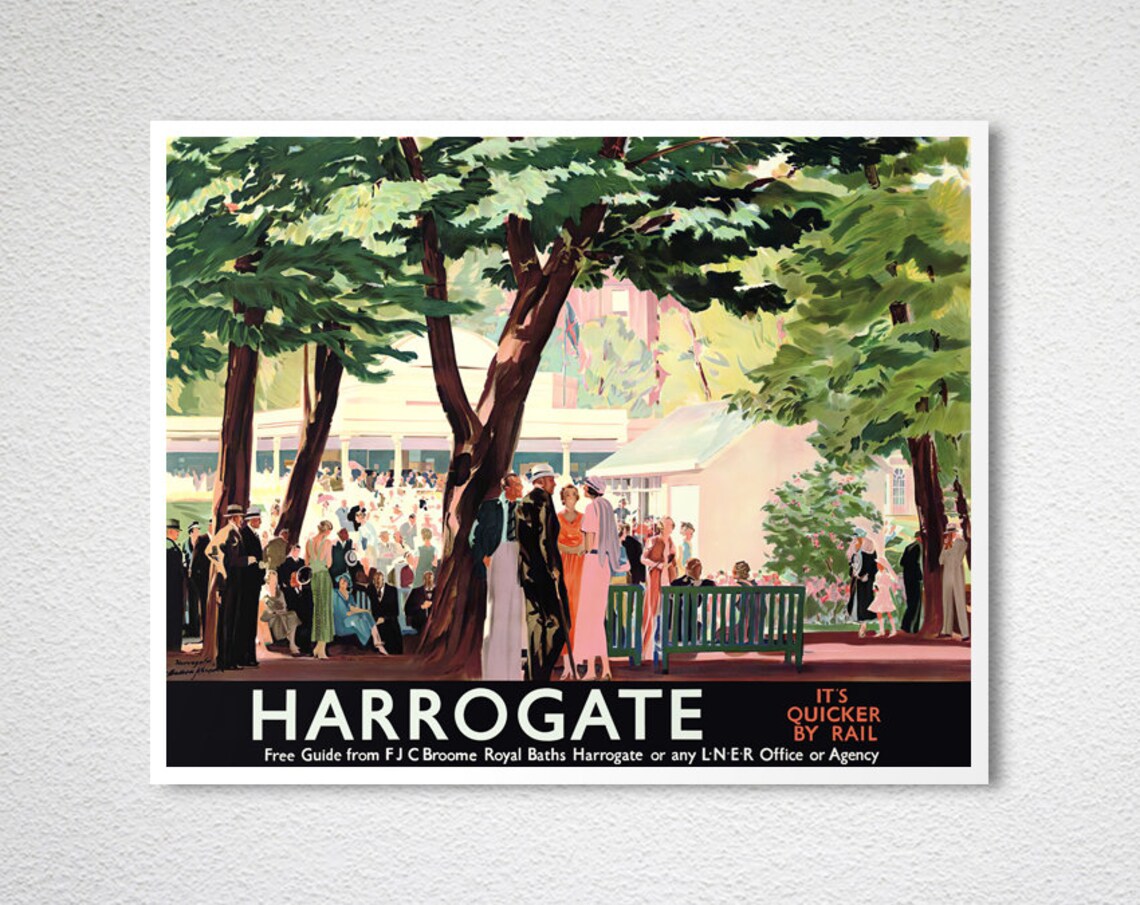 Harrogate Yorkshire England Vintage Travel Poster - Image 2