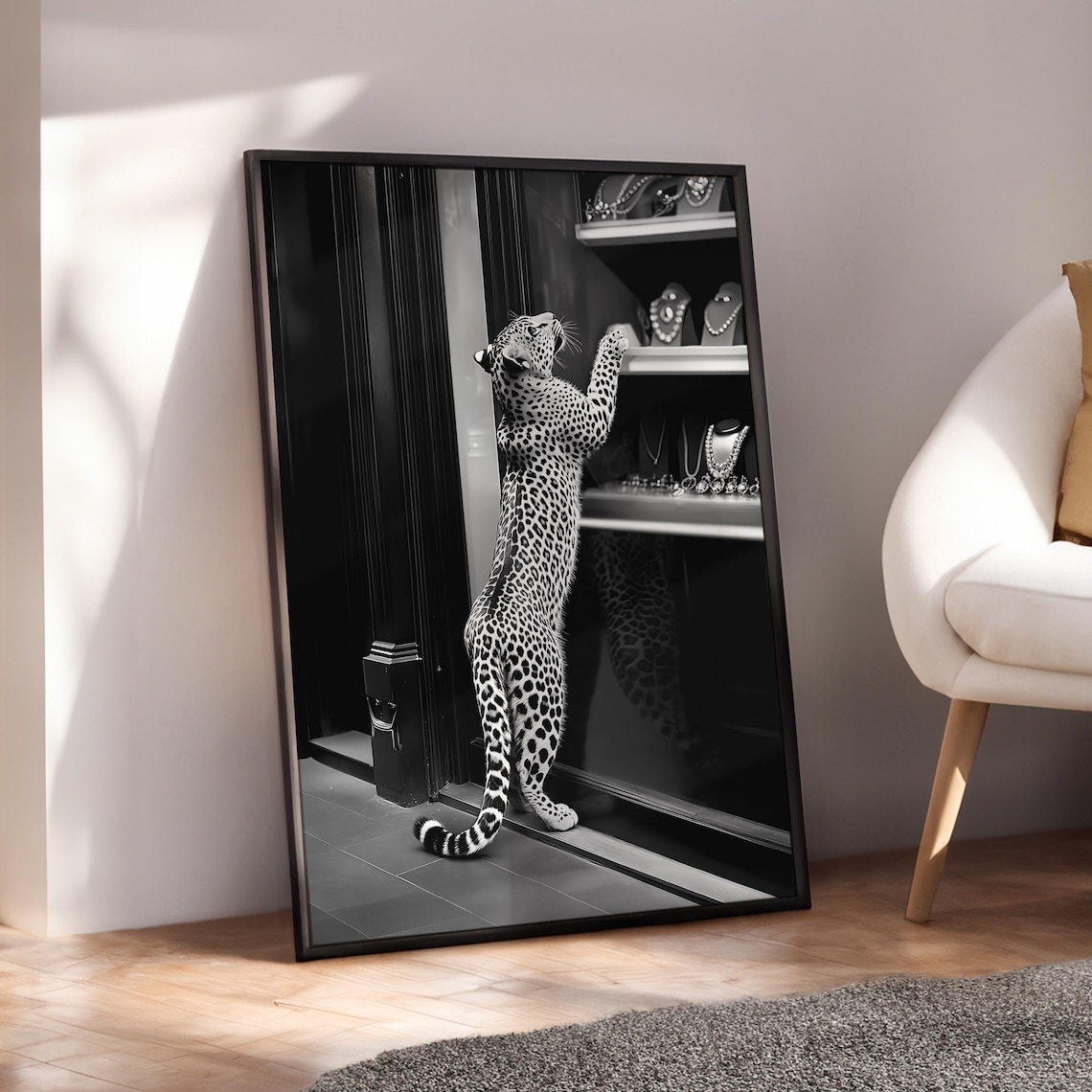 Fashion Magazine Leopard Poster, Trendy Boutique Art Print